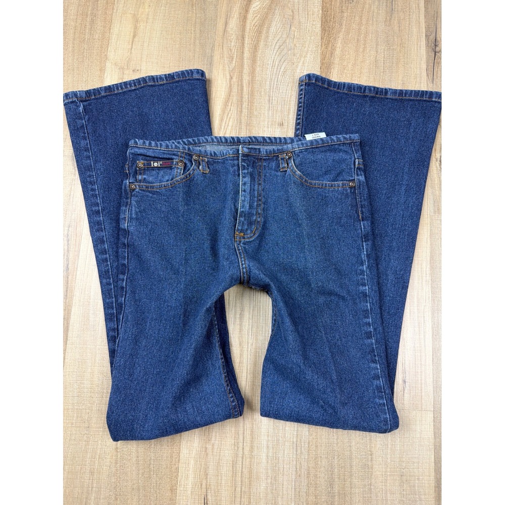 Vintage 2000's LEI Flare Jeans Womens 7 Blue Denim Low Rise Bell Bottom Y2K